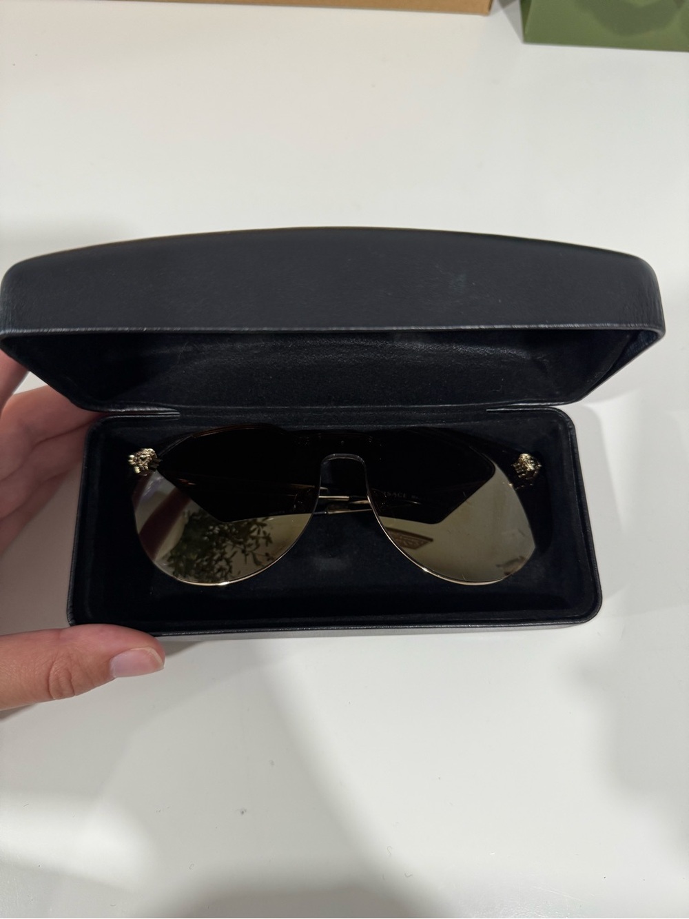 Versace Aviator Sunglasses with Gold Accents